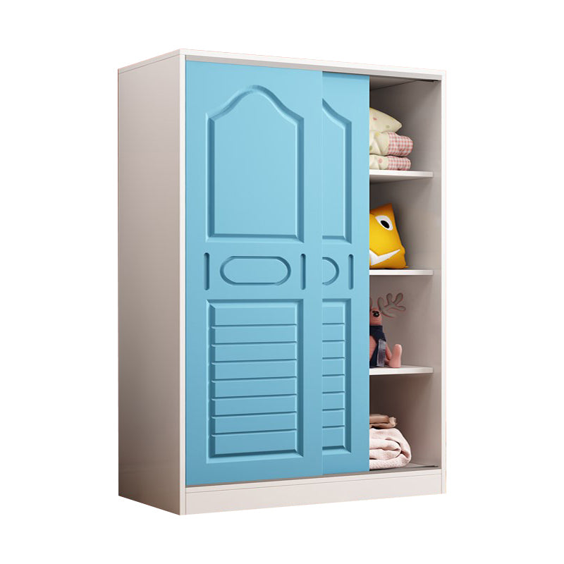 Contemporary Wood Wardrobe 2-Door Wardrobe Closet for Bedroom
