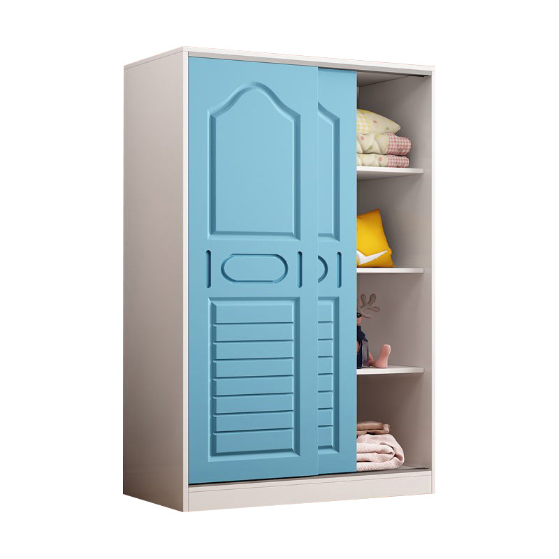 Contemporary Wood Wardrobe 2-Door Wardrobe Closet for Bedroom