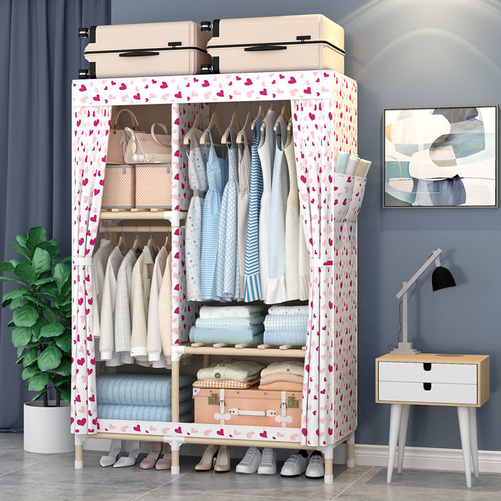 Contemporary Style Wardrobe Solid Wood Wardrobe Closet with Legs