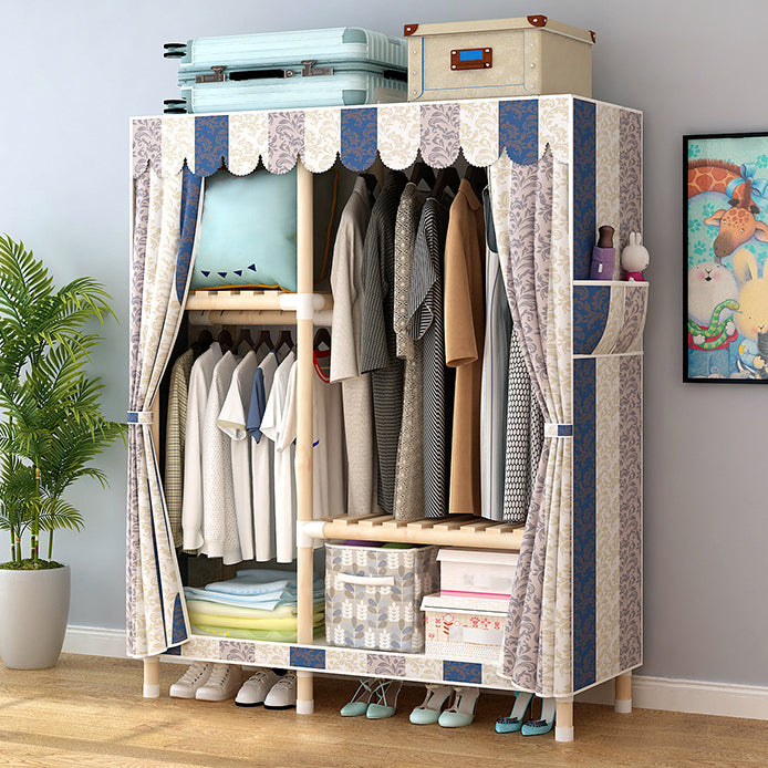 Contemporary Style Wardrobe Solid Wood Wardrobe Closet with Legs