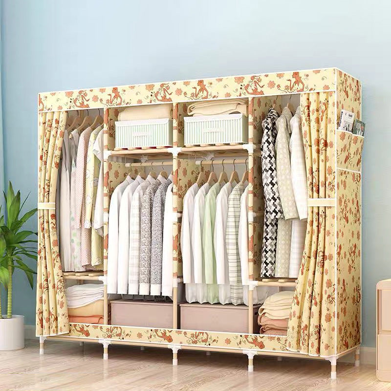 Contemporary Style Wardrobe Solid Wood Wardrobe Closet with Legs