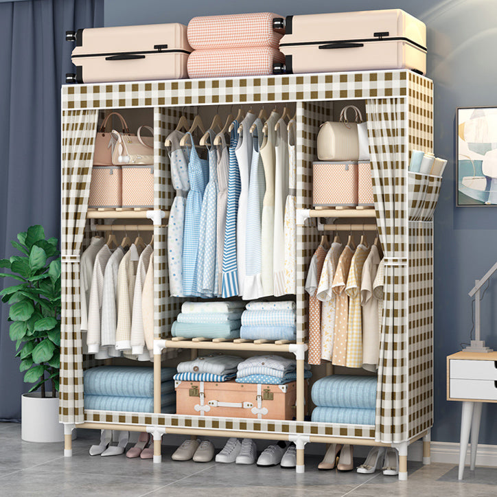 Contemporary Style Wardrobe Solid Wood Wardrobe Closet with Legs