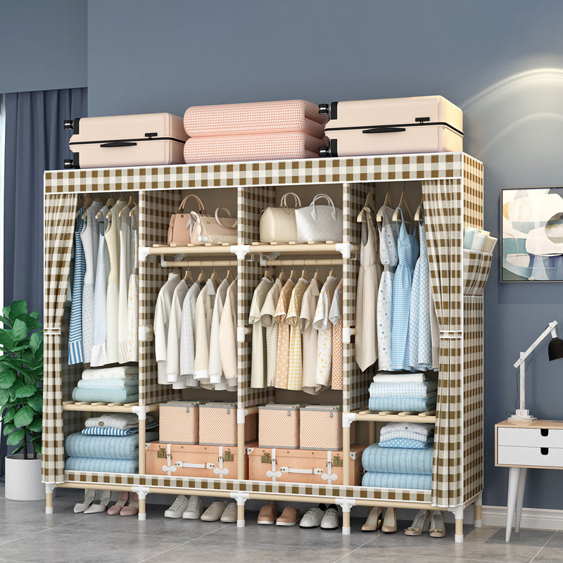 Contemporary Style Wardrobe Solid Wood Wardrobe Closet with Legs