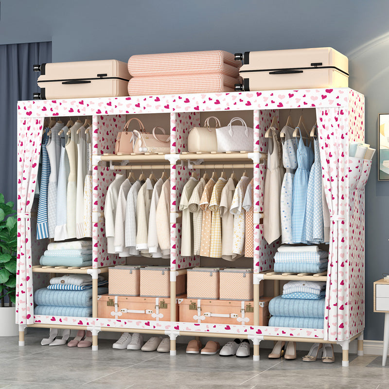 Contemporary Style Wardrobe Solid Wood Wardrobe Closet with Legs