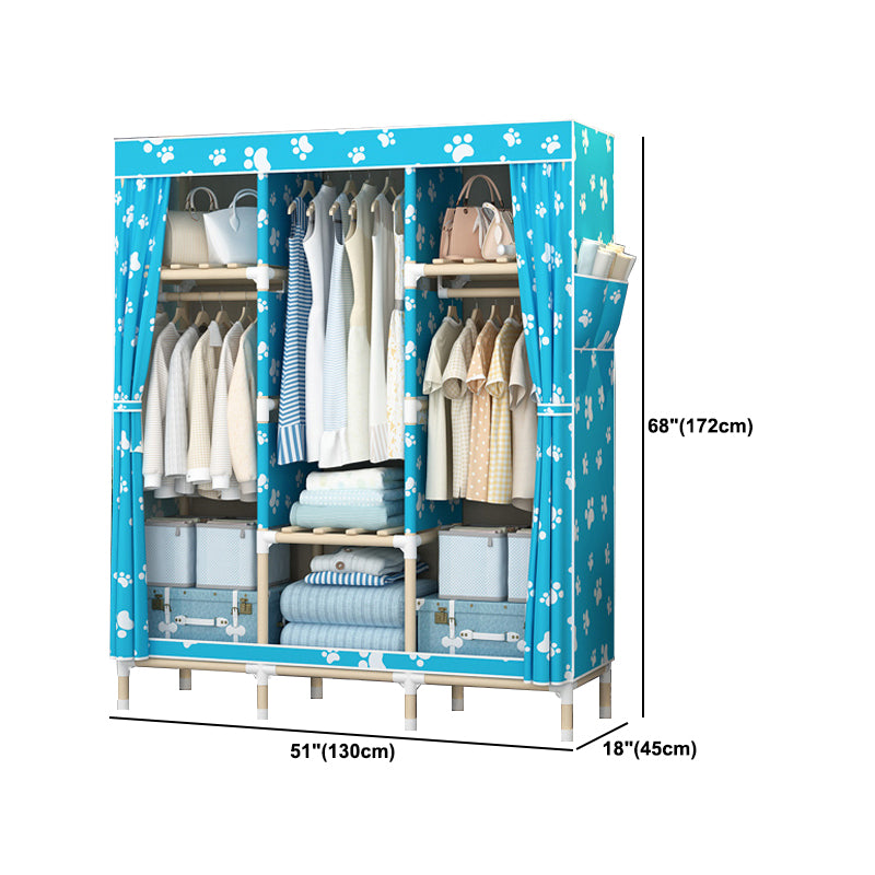 Contemporary Style Wardrobe Solid Wood Wardrobe Closet with Legs