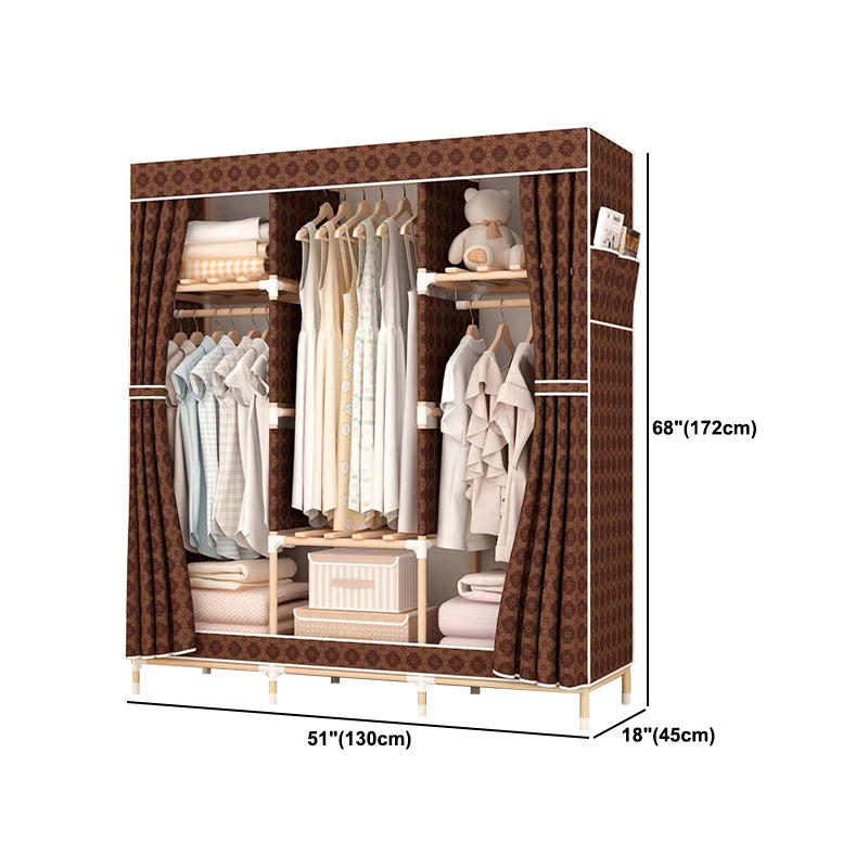 Contemporary Style Wardrobe Solid Wood Wardrobe Closet with Legs