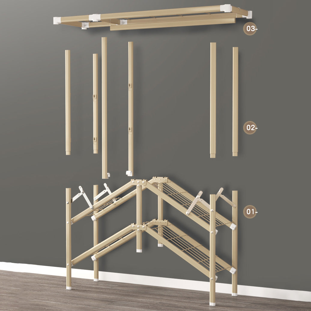 Contemporary Style Metal Wardrobe Cloth Rod Included Wardrobe Closet