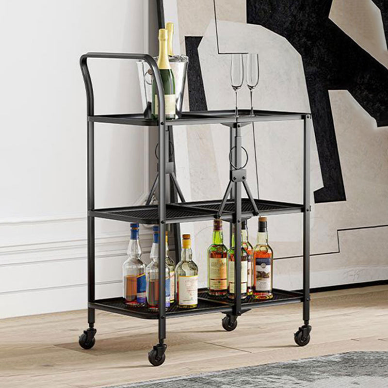 35.43" High Rolling Modern Prep Table Metal Prep Table for Dining Room