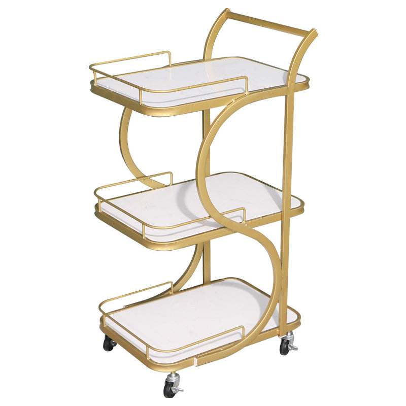 33" High Rolling Contemporary Prep Table Metal Prep Table with Open Storage