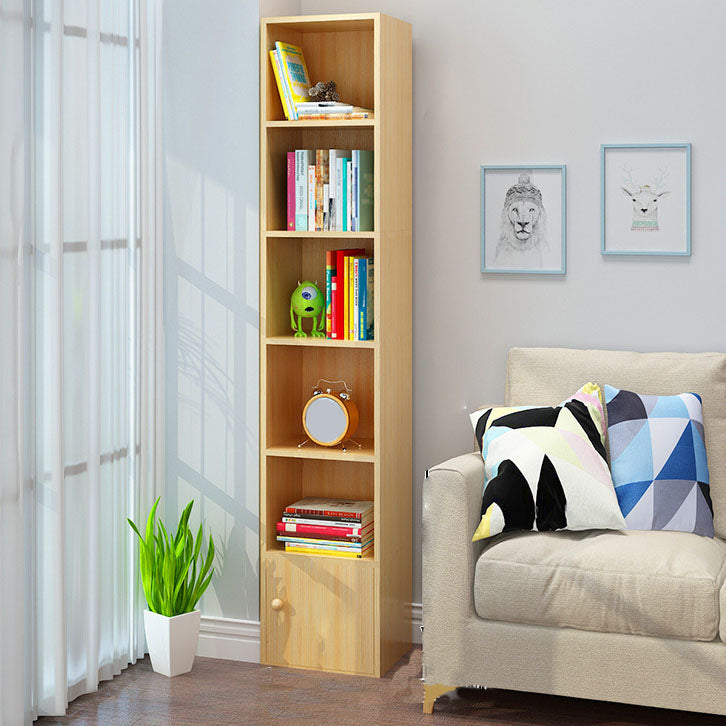 Modern Closed Back Bookshelf Wooden Shelf Bookcase for Study Room