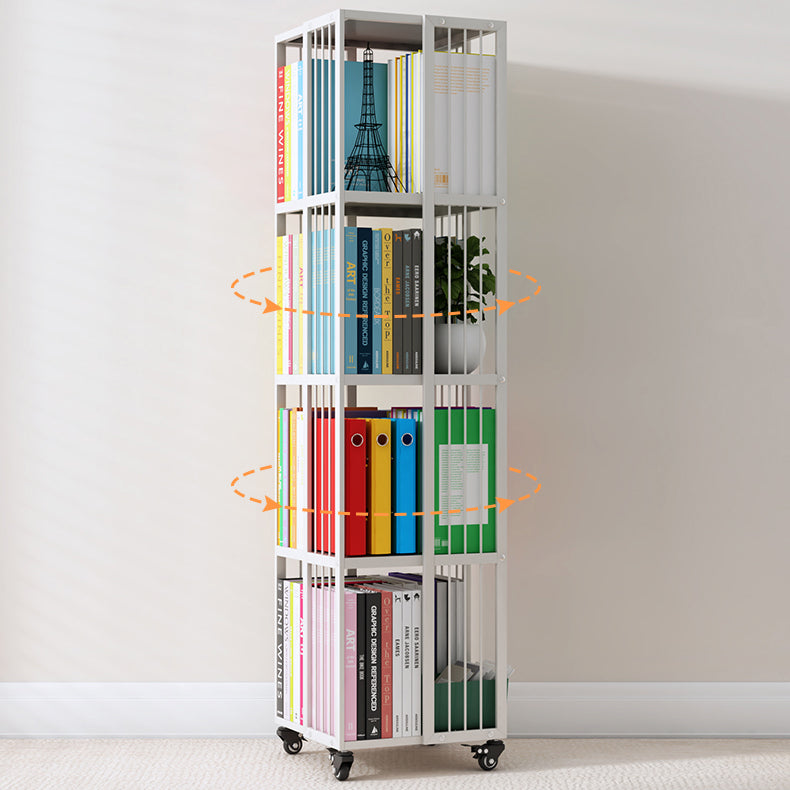 Modern Metal Bookshelf Standard Closed Back Shelf Vertical Bookcase