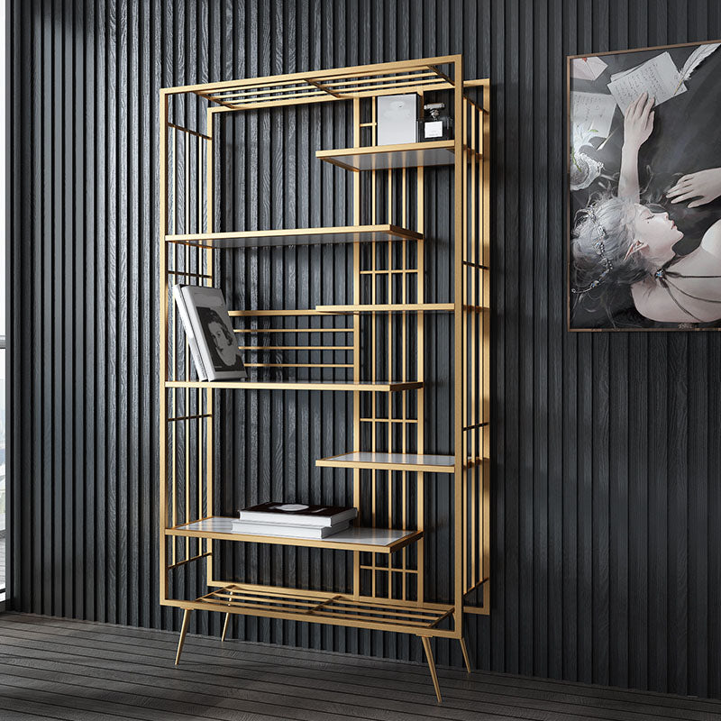 Open Shelf Bookcase Modern Metal Bookshelf for Dining Room 70.9" H X 11.8" W