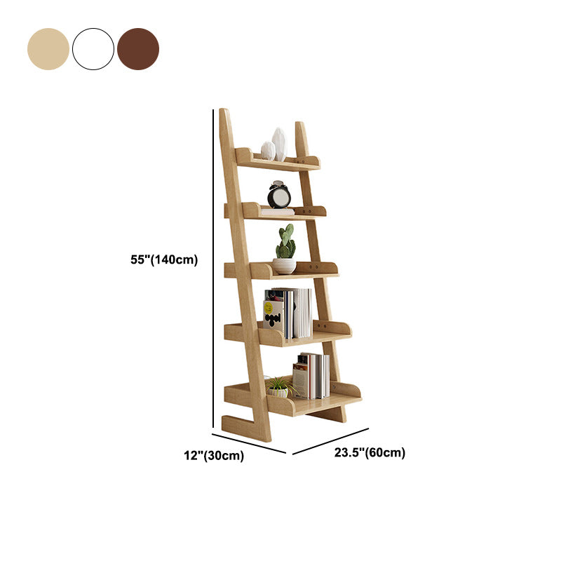55.1-Inch H Wood Bookshelf Home Office 5-Shelf Etagere Bookcase