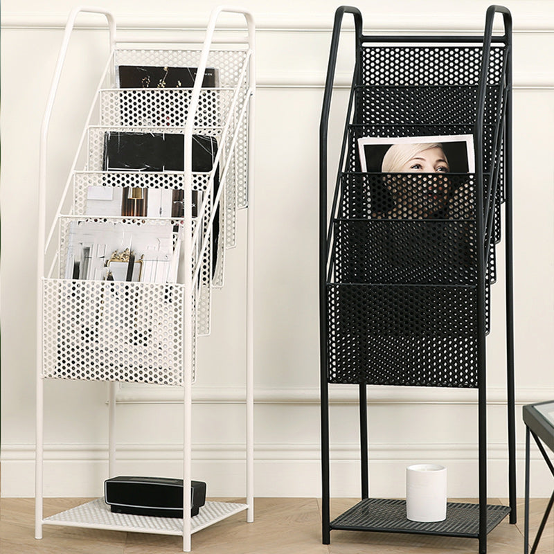 Modern Metal Bookshelf Geometric Vertical Closed Back Bookcase