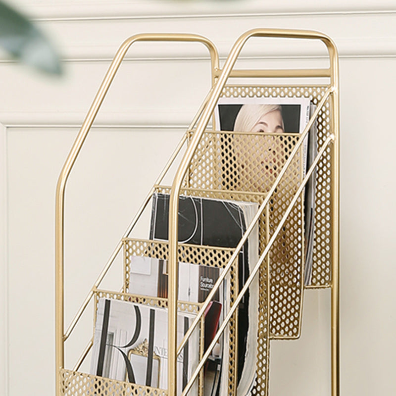 Modern Metal Bookshelf Geometric Vertical Closed Back Bookcase