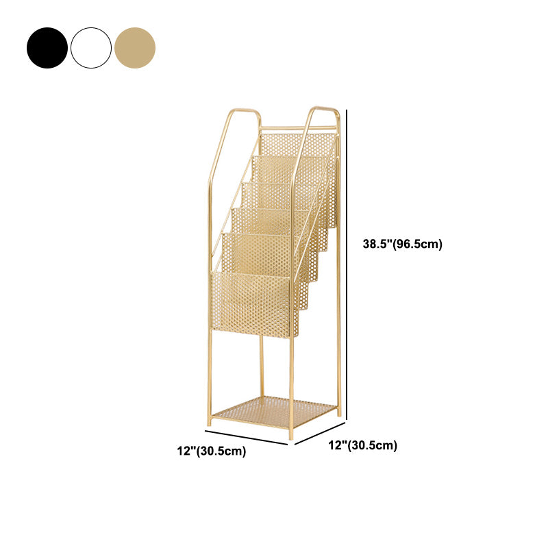 Modern Metal Bookshelf Geometric Vertical Closed Back Bookcase