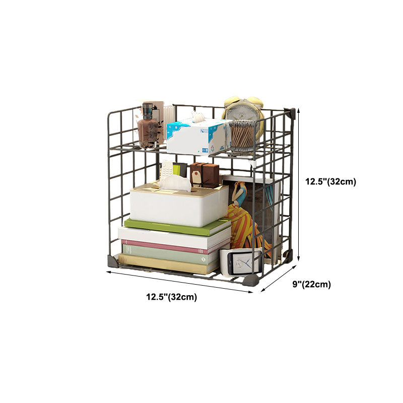 Contemporary Metal Shelf Bookcase Closed Back Home Book Shelf