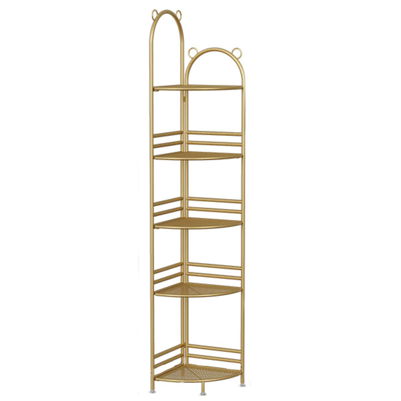 Modern Metal Bookcase Corner Open Shelf Bookshelf with Shelves