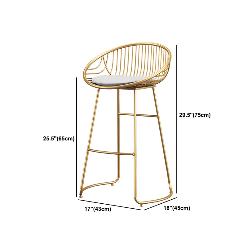 Scandinavian Upholstered Bar Stools for Home Bucket Stools with Metal Base