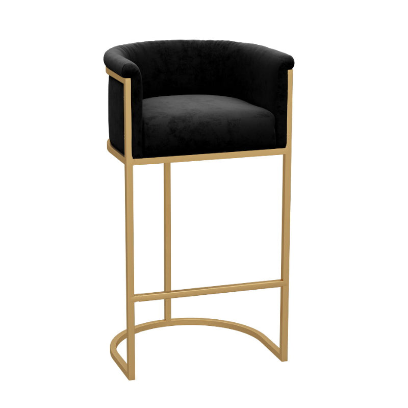 Nordic Style Low Back Bucket Stools for Home Upholstered Fabric Stools