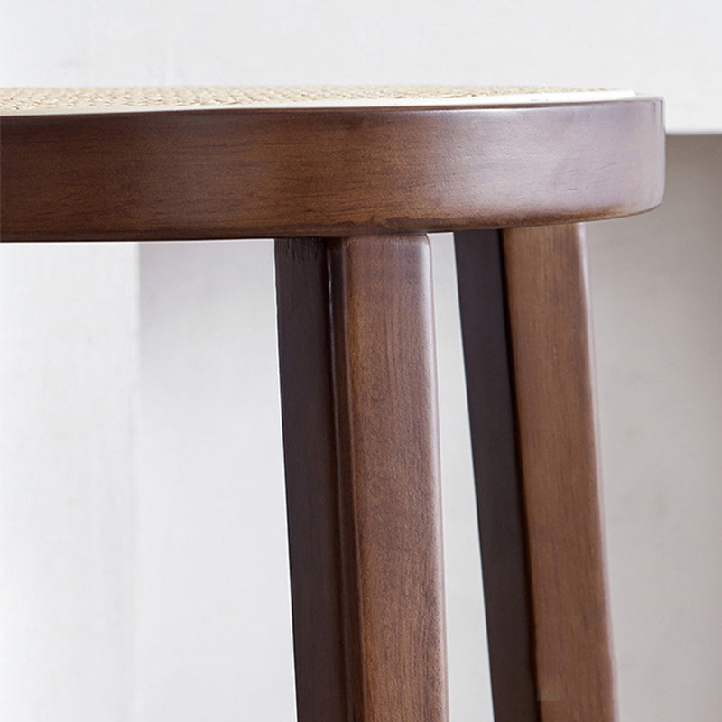 Modern Style Backless Bar-stool Round Counter Bar Stool with Wooden Legs