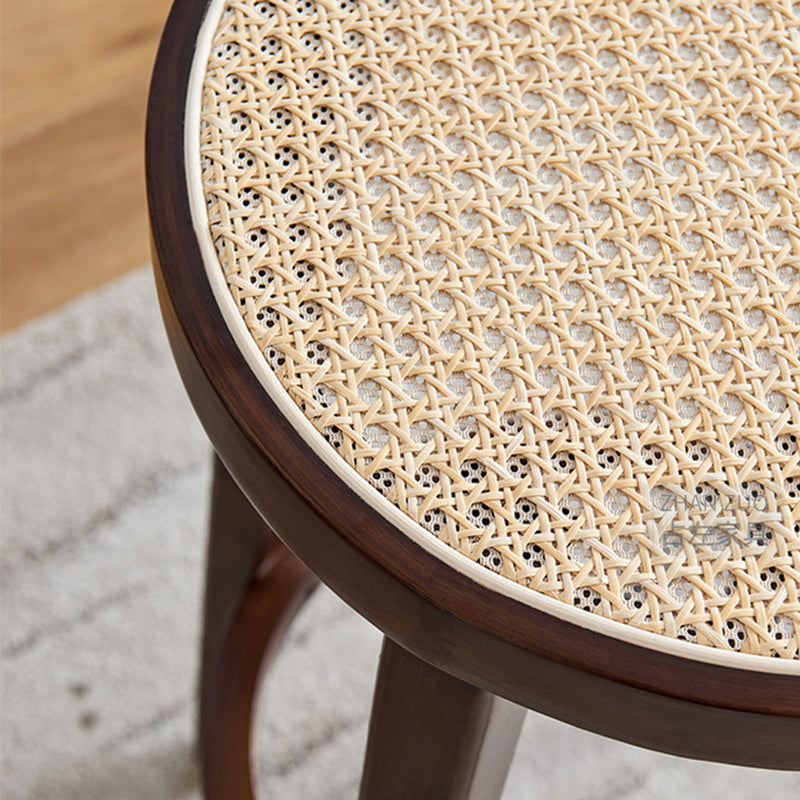 Modern Style Backless Bar-stool Round Counter Bar Stool with Wooden Legs