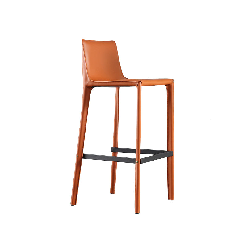 Modern Style Low Back Bar-stool Pu Leather Counter Bar Stool with Metal Legs