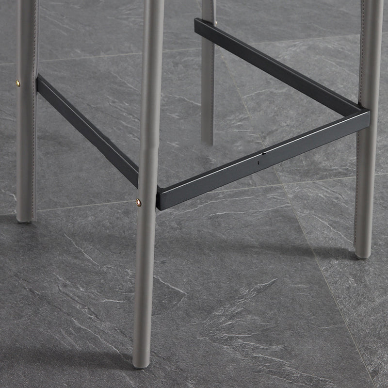 Modern Style Low Back Bar-stool Pu Leather Counter Bar Stool with Metal Legs
