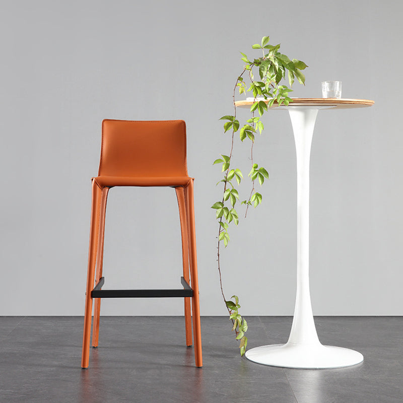 Modern Style Low Back Bar-stool Pu Leather Counter Bar Stool with Metal Legs