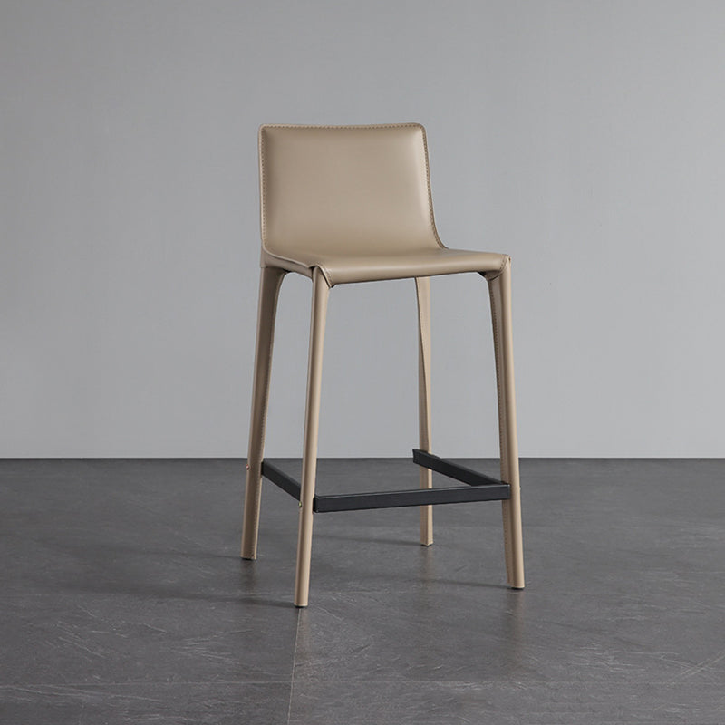 Modern Style Low Back Bar-stool Pu Leather Counter Bar Stool with Metal Legs