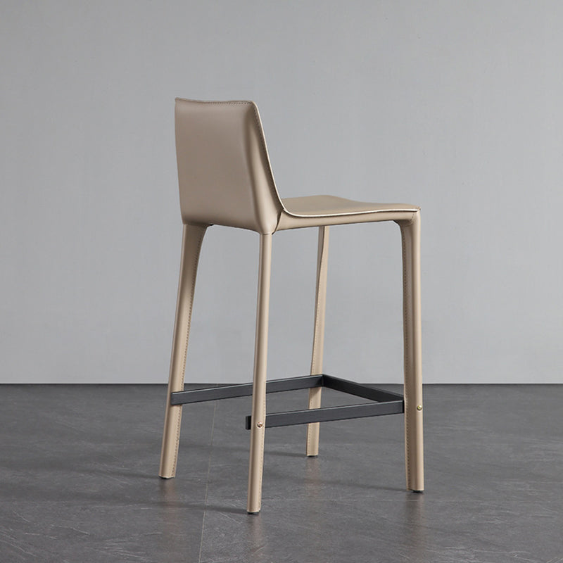 Modern Style Low Back Bar-stool Pu Leather Counter Bar Stool with Metal Legs