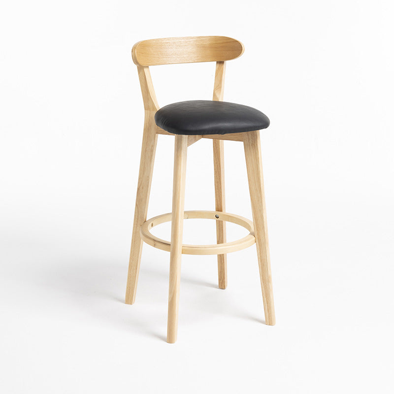 Modern Wood Barstool Fabric Cushion in Matte Finish for Indoor