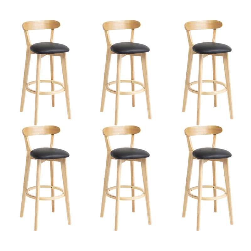 Modern Wood Barstool Fabric Cushion in Matte Finish for Indoor