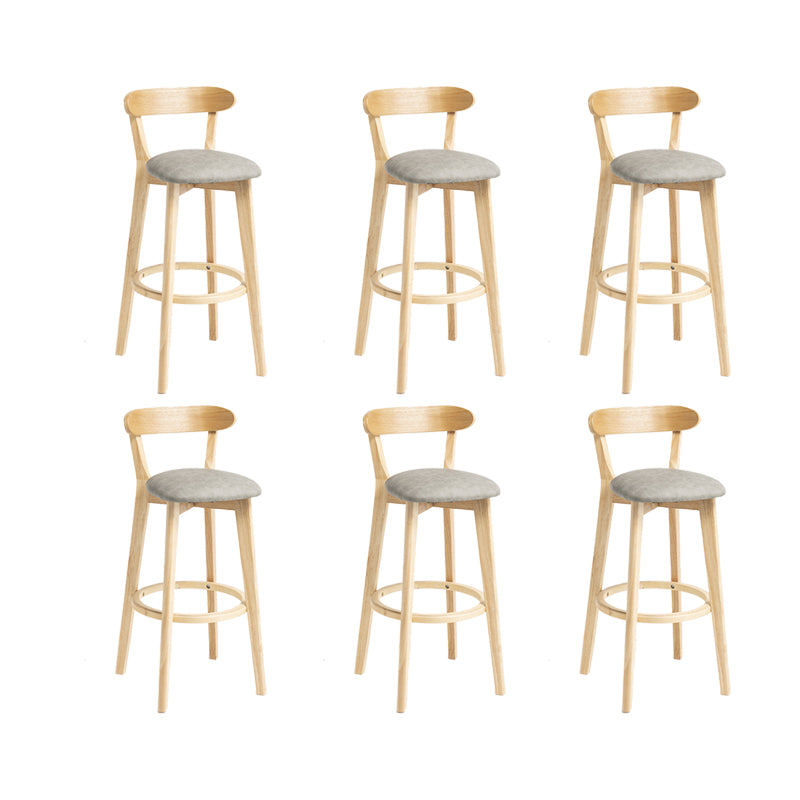 Modern Wood Barstool Fabric Cushion in Matte Finish for Indoor