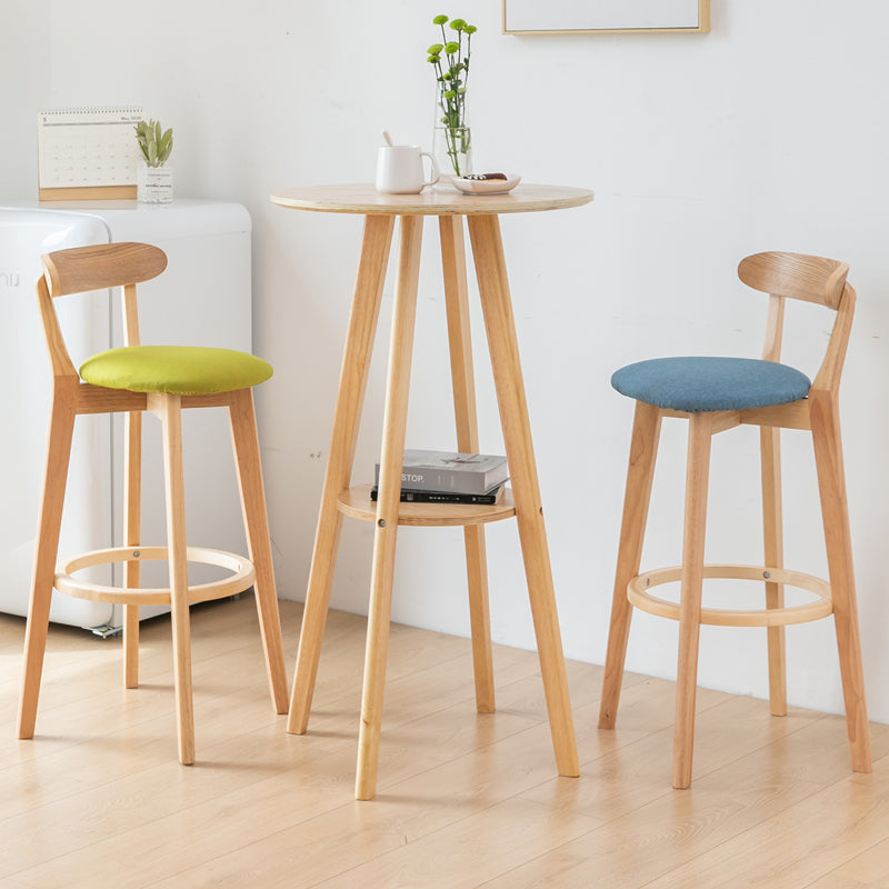 Modern Wood Barstool Fabric Cushion in Matte Finish for Indoor