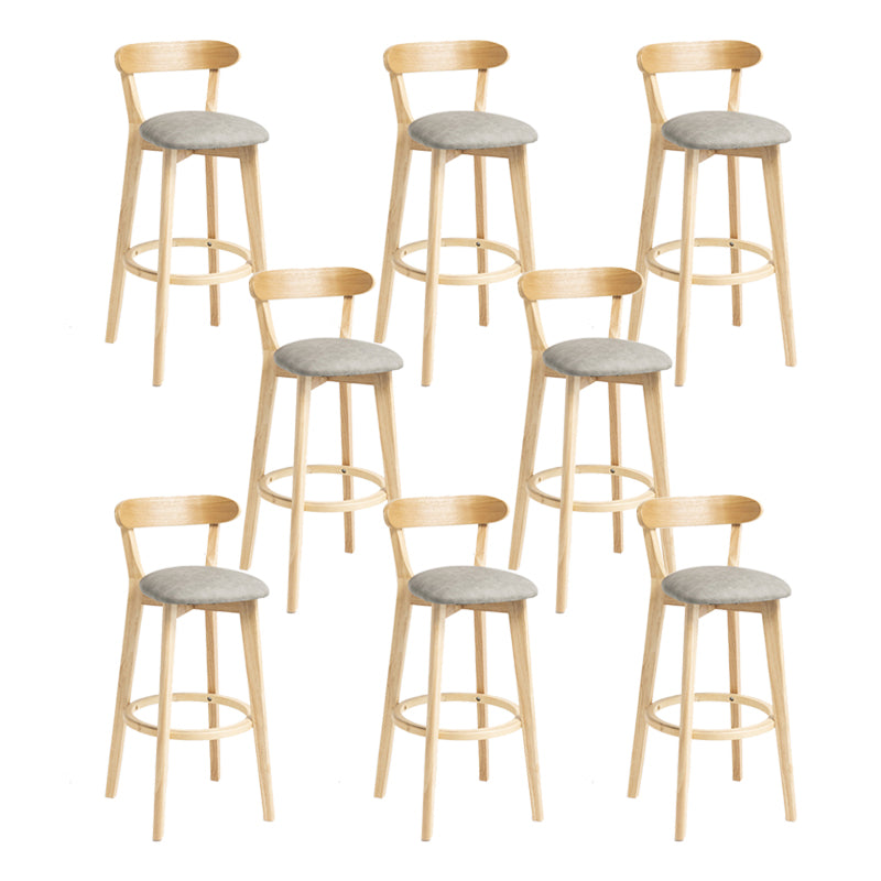 Modern Wood Barstool Fabric Cushion in Matte Finish for Indoor