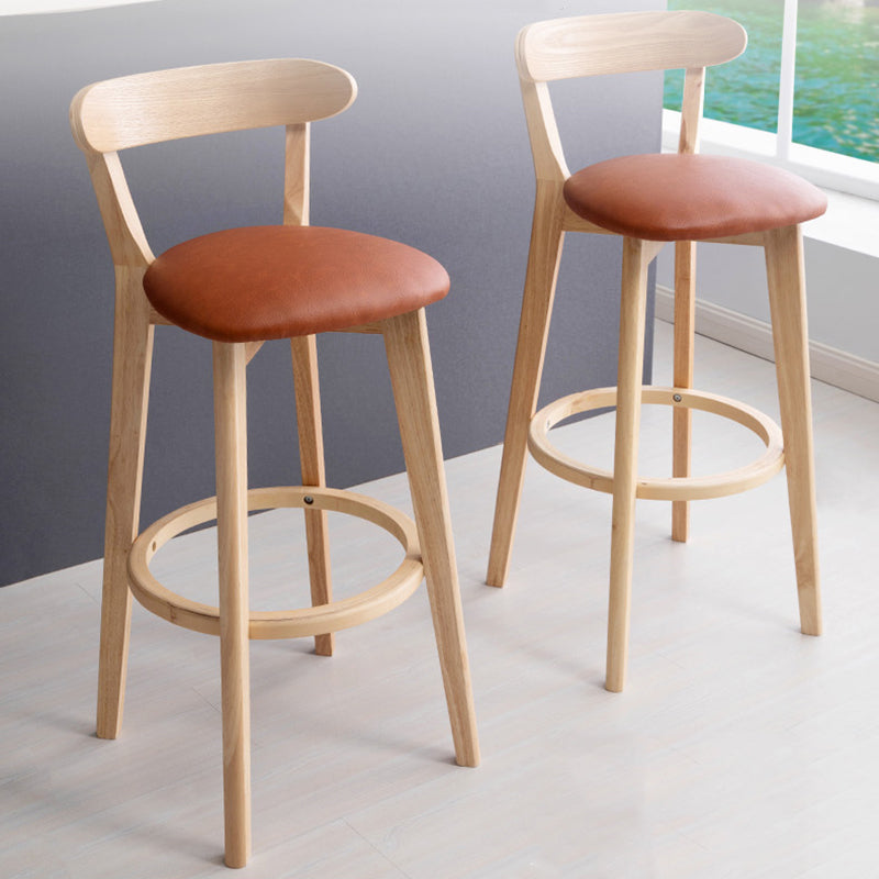 Modern Wood Barstool Fabric Cushion in Matte Finish for Indoor