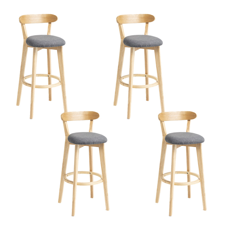 Modern Wood Barstool Fabric Cushion in Matte Finish for Indoor