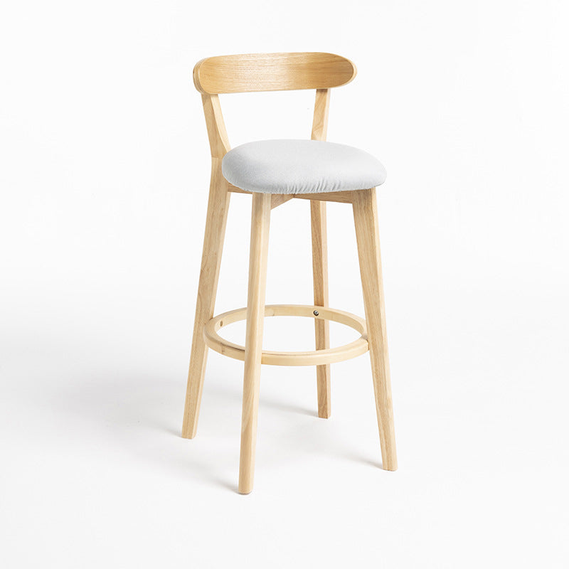 Modern Wood Barstool Fabric Cushion in Matte Finish for Indoor