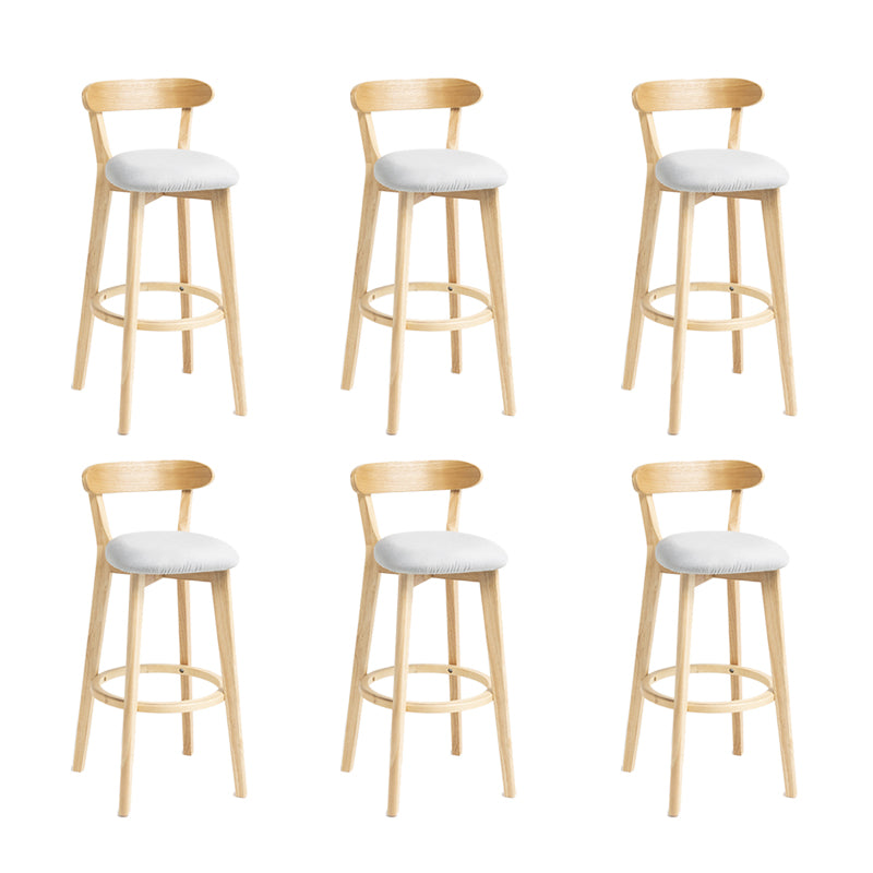 Modern Wood Barstool Fabric Cushion in Matte Finish for Indoor
