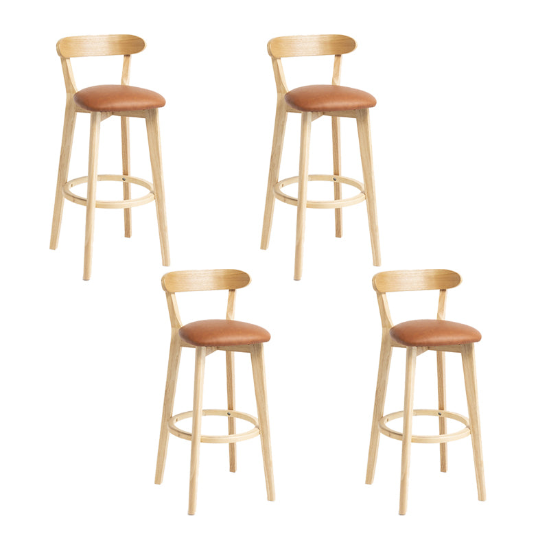 Modern Wood Barstool Fabric Cushion in Matte Finish for Indoor