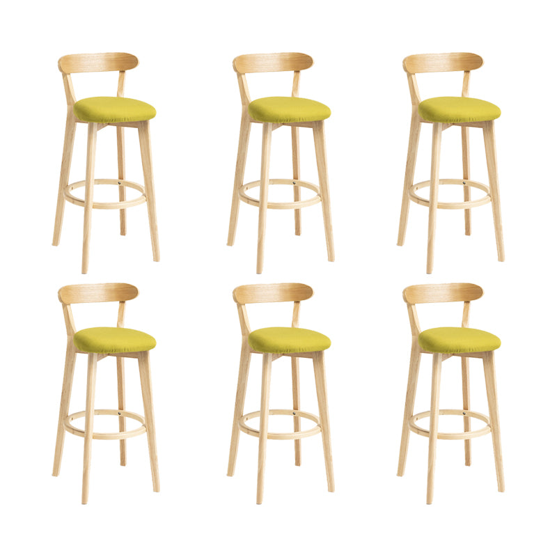 Modern Wood Barstool Fabric Cushion in Matte Finish for Indoor