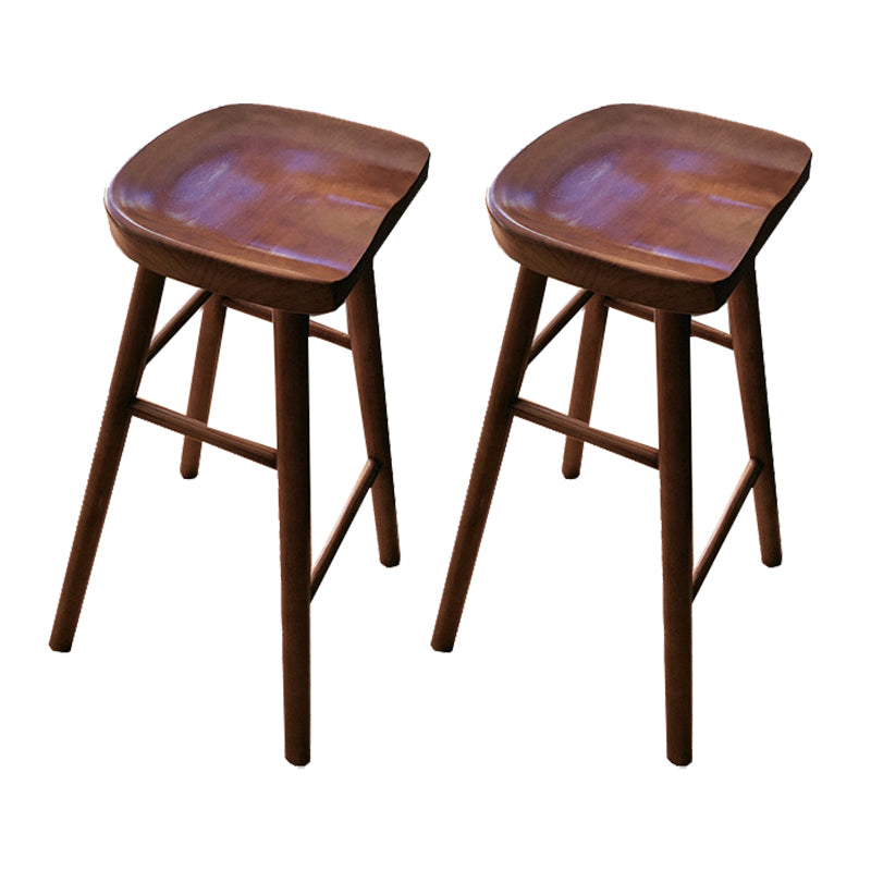Contemporary Wood Stool Backrest Counter Stool for Restaurant