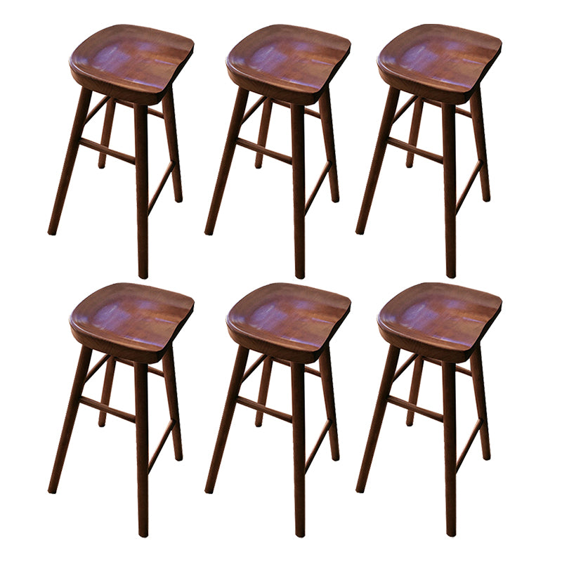 Contemporary Wood Stool Backrest Counter Stool for Restaurant