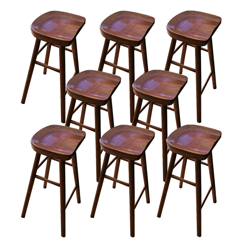 Contemporary Wood Stool Backrest Counter Stool for Restaurant