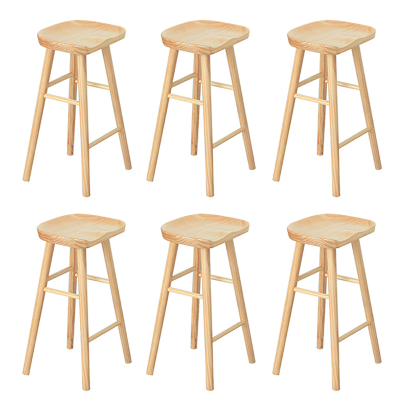 Contemporary Wood Stool Backrest Counter Stool for Restaurant