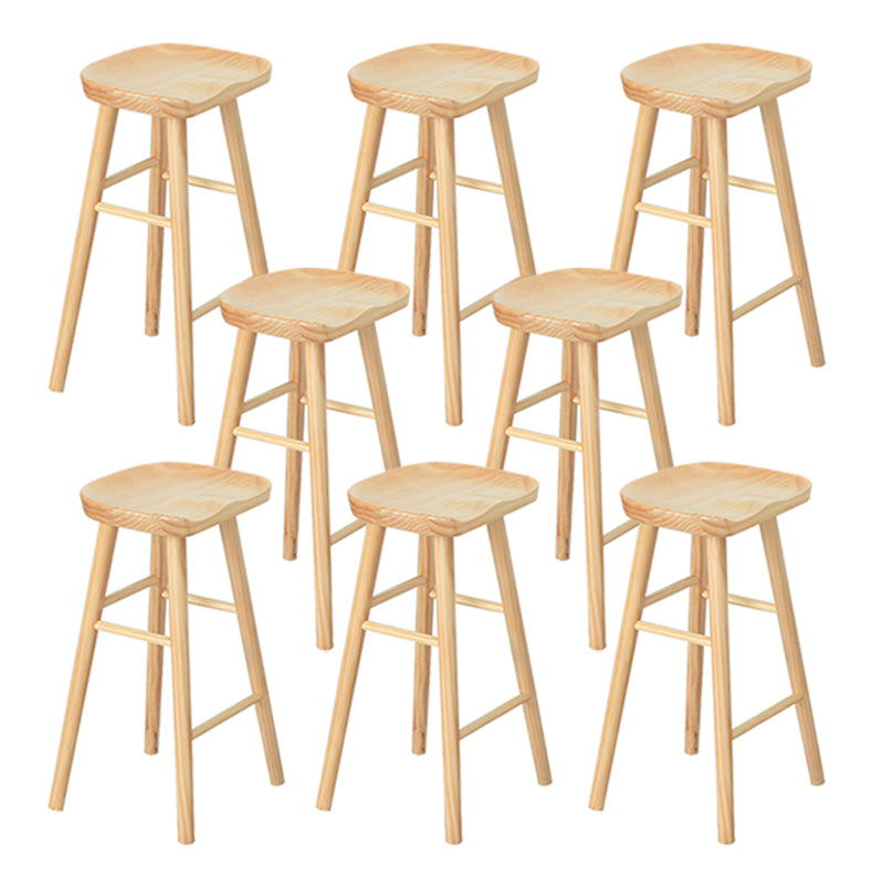 Contemporary Wood Stool Backrest Counter Stool for Restaurant