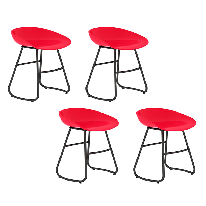Modern Backrest Armless Counter Stool Iron Bar Stool with Acrylic Seat and Pedal for Cafe