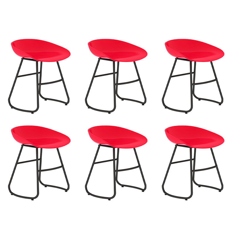 Modern Backrest Armless Counter Stool Iron Bar Stool with Acrylic Seat and Pedal for Cafe