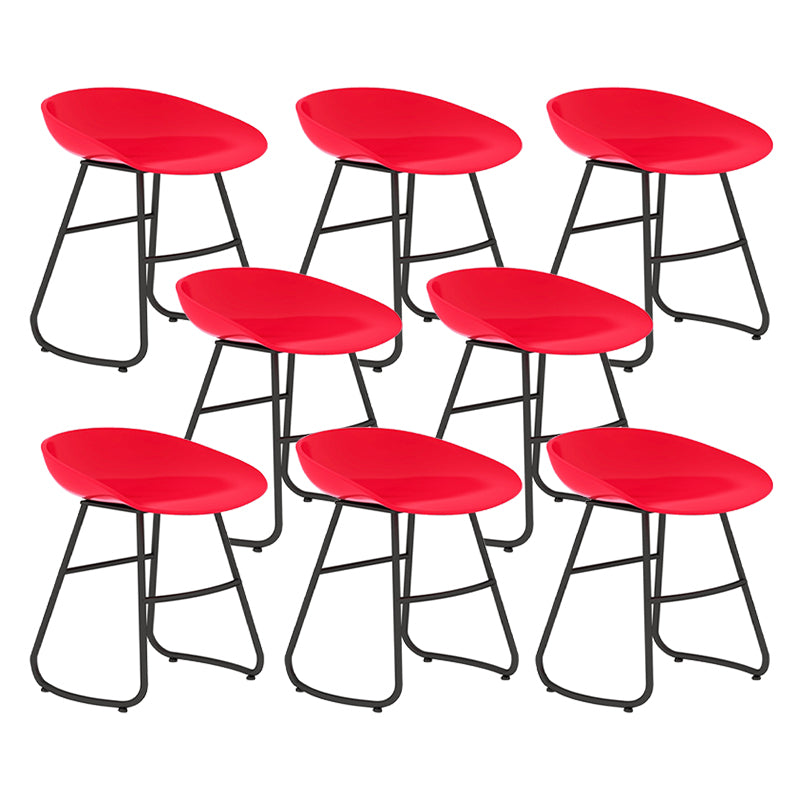 Modern Backrest Armless Counter Stool Iron Bar Stool with Acrylic Seat and Pedal for Cafe